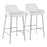 LumiSource Daniella Bar Stool, Set of 2, Chrome/White - B30-DNLA2CHRMPUW2
