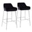 LumiSource Daniella Bar Stool, Set of 2, Chrome/Black Velvet - B30-DNLA2CHRMVBK2
