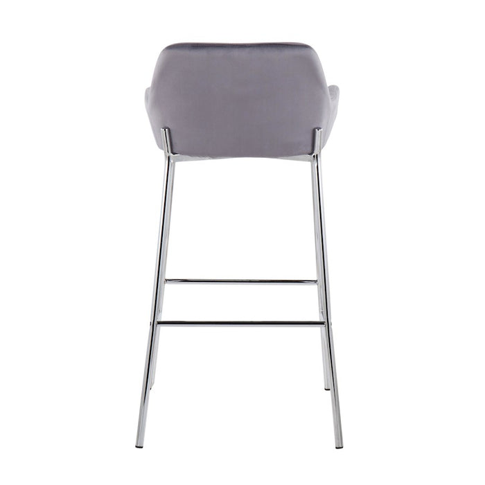 LumiSource Daniella Bar Stool, Set of 2, Chrome/Silver