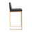 LumiSource Fuji High Back Barstool, Set of 2, Gold Steel/Black