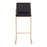 LumiSource Fuji High Back Barstool, Set of 2, Gold Steel/Black