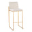 LumiSource Fuji High Back Barstool, Set of 2, Gold/Beige