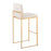 LumiSource Fuji High Back Barstool, Set of 2, Gold/Beige