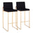 LumiSource Fuji High Back Barstool, Set of 2, Gold/Black - B30-FUJIHBAUVBK2