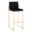 LumiSource Fuji High Back Barstool, Set of 2, Gold/Black