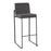 LumiSource Fuji High Back Barstool, Set of 2, Black/Charcoal