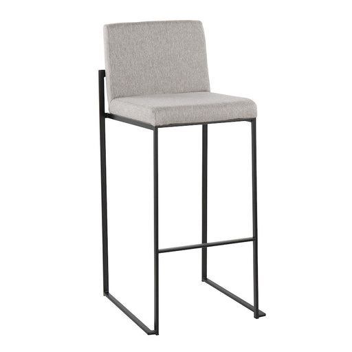 LumiSource Fuji High Back Barstool, Set of 2, Black/Grey