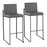 LumiSource Fuji High Back Barstool, Set of 2, Black Steel/Grey - B30-FUJIHBBKGY2