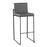 LumiSource Fuji High Back Barstool, Set of 2, Black Steel/Grey