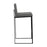 LumiSource Fuji High Back Barstool, Set of 2, Black Steel/Grey