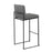 LumiSource Fuji High Back Barstool, Set of 2, Black Steel/Grey