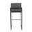 LumiSource Fuji High Back Barstool, Set of 2, Black Steel/Grey