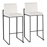 LumiSource Fuji High Back Barstool, Set of 2, Black/White - B30-FUJIHBBKVW2