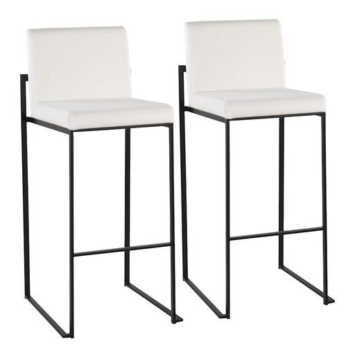 LumiSource Fuji High Back Barstool, Set of 2, Black/White - B30-FUJIHBBKVW2