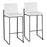 LumiSource Fuji High Back Barstool, Set of 2, Black Steel/White - B30-FUJIHBBKW2