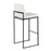 LumiSource Fuji High Back Barstool, Set of 2, Black Steel/White