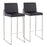 LumiSource Fuji High Back Barstool, Set of 2, Stainless/Black - B30-FUJIHBSSBK2