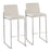 LumiSource Fuji High Back Barstool, Set of 2, Stainless/Beige - B30-FUJIHBSSFBG2