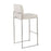 LumiSource Fuji High Back Barstool, Set of 2, Stainless/Beige