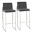 LumiSource Fuji High Back Barstool, Set/2, Steel/Charcoal - B30-FUJIHBSSFCHAR2