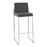LumiSource Fuji High Back Barstool, Set of 2, Steel/Charcoal