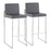 LumiSource Fuji High Back Barstool, Set of 2, Stainless/Grey - B30-FUJIHBSSGY2