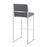 LumiSource Fuji High Back Barstool, Set of 2, Stainless/Grey