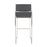 LumiSource Fuji High Back Barstool, Set of 2, Stainless/Grey