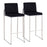 LumiSource Fuji High Back Barstool, Set/2, SS/BK Velvet - B30-FUJIHBSSVBK2