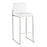 LumiSource Fuji High Back Barstool, Set of 2, Stainless/White