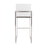 LumiSource Fuji High Back Barstool, Set of 2, Stainless/White