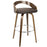 LumiSource Grotto Barstool, Set of 2, Walnut/Brown/Chrome