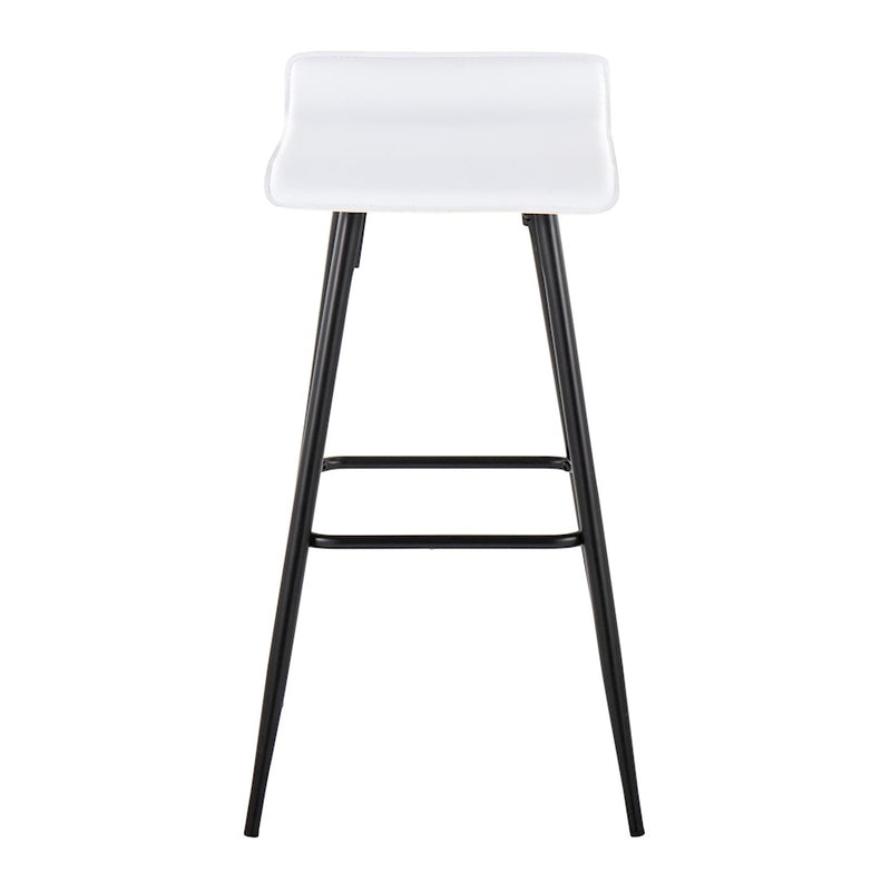 LumiSource Ale 32.5in Barstool | Contemporary Black Steel and White PU Leather | Kitchen Island & Home Bar Seating | Model B30-HY-ALEBKW2