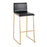 LumiSource Mara Barstool, Set of 2 in Gold Steel/Black PU