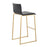 LumiSource Mara Barstool, Set of 2 in Gold Steel/Black PU