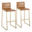 LumiSource Mara Barstool, Set of 2 in Gold Steel/Camel PU - B30-MARAUPAUCAM2