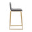 LumiSource Mara Barstool, Set of 2 in Gold Steel/Grey PU