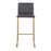 LumiSource Mara Barstool, Set of 2 in Gold Steel/Grey PU