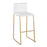 LumiSource Mara Barstool, Set of 2 in Gold Steel/White PU