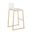 LumiSource Mara Barstool, Set of 2 in Gold Steel/White PU