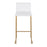 LumiSource Mara Barstool, Set of 2 in Gold Steel/White PU