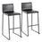 LumiSource Mara Barstool, Set of 2 in Black Steel/Black PU - B30-MARAUPBKBK2