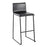 LumiSource Mara Barstool, Set of 2 in Black Steel/Black PU