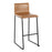 LumiSource Mara Barstool, Set of 2 in Black Steel/Camel PU