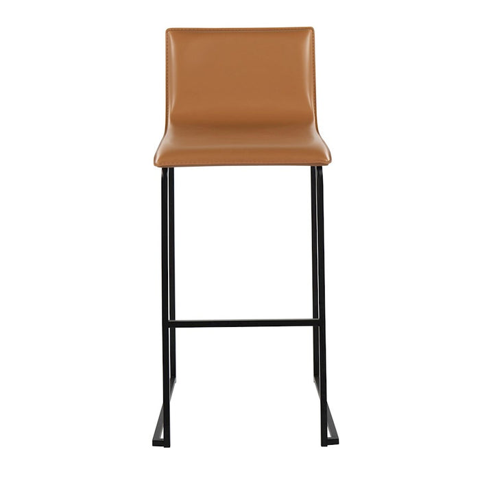 LumiSource Mara Barstool, Set of 2 in Black Steel/Camel PU