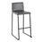 LumiSource Mara Barstool, Set of 2 in Black Steel/Grey PU