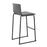 LumiSource Mara Barstool, Set of 2 in Black Steel/Grey PU