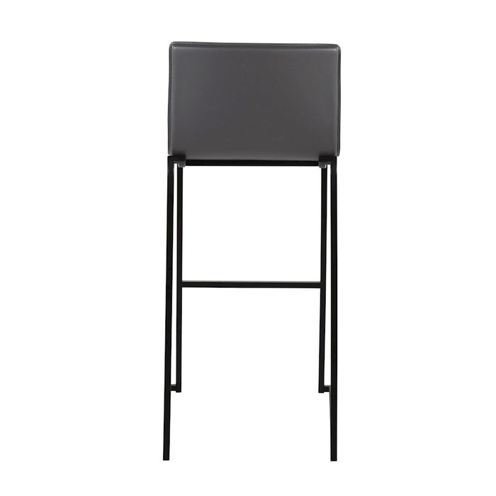 LumiSource Mara Barstool, Set of 2 in Black Steel/Grey PU