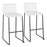 LumiSource Mara Barstool, Set of 2 in Black Steel/White PU - B30-MARAUPBKW2
