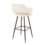 LumiSource Margarite 29in Barstool Set of 2 | Contemporary Black Metal and Cream PU | Kitchen Island & Dining Room | Model B30-MARGBK-CR2
